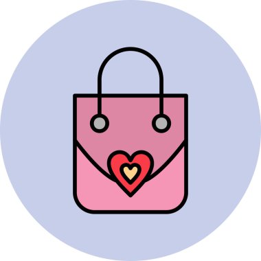 Bir alışveriş poşeti simgesinin vektör çizimi 