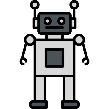 robot. Web simgesi basit illüstrasyon