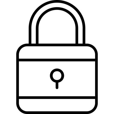 Asma kilit. Web simgesi vektör illüstrasyonu 