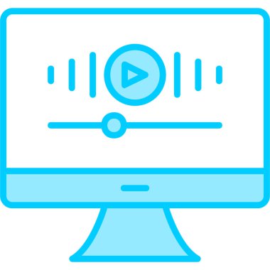 Müzik videosu modern simgesi, vektör illüstrasyonu