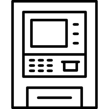 atm vektör simgesi modern basit illüstrasyon