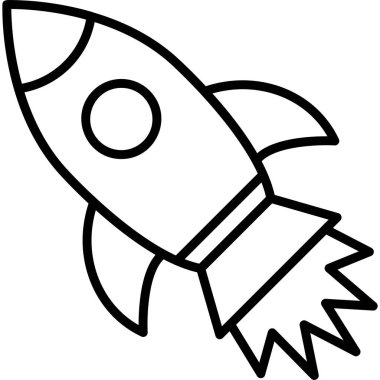 roket ikonu vektör illüstrasyonu