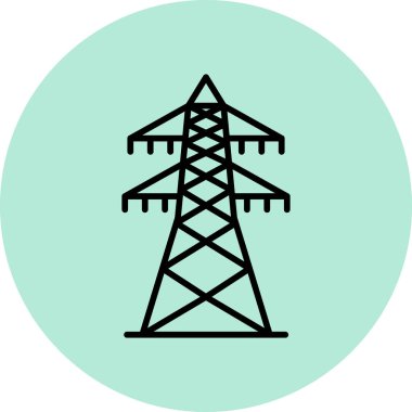 elektrik güç kulesi ikon vektör illüstrasyon tasarımı