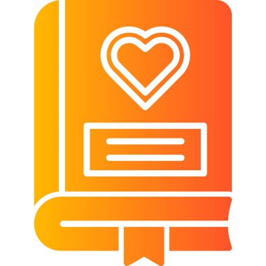 Romantizm kitabı ikonu, modern tasarım illüstrasyonu