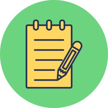 Not defteri web simgesi, vektör çizim