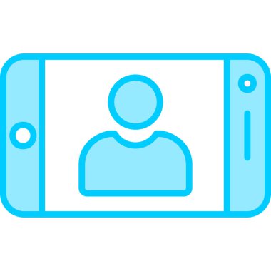 Selfie konsepti. Web simgesi basit illüstrasyon