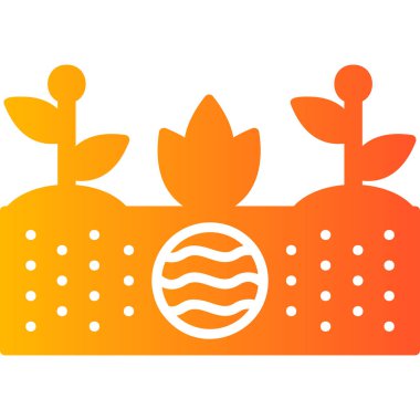 Toprak ve büyüyen bitkiler. Web simgesi basit illüstrasyon