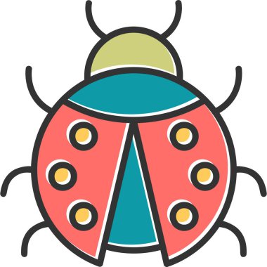 cute ladybird, web icon illustration