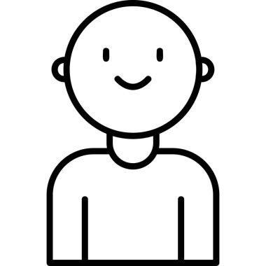 Mutlu gülümseyen yüzlü Baby Boy, basit bir web çizimi. 