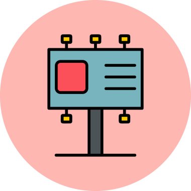 Reklam panosu. Web simgesi basit illüstrasyon
