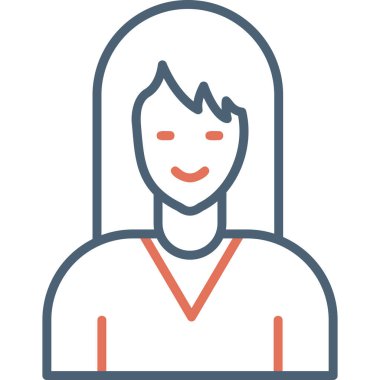 kadın web simgesi vektör illüstrasyonu