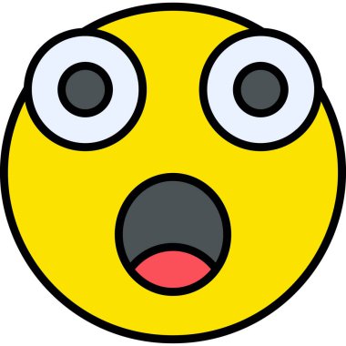 Şaşırmış emoji. Web simgesi basit illüstrasyon