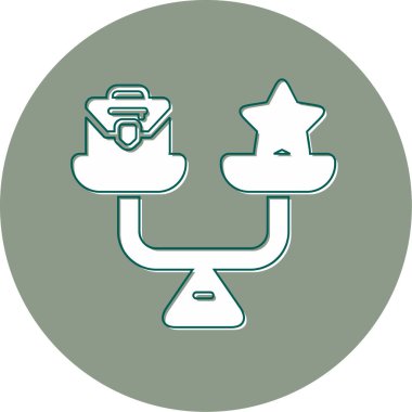 Denge kavramı. Ölçeklendirme web simgesi basit resimleme