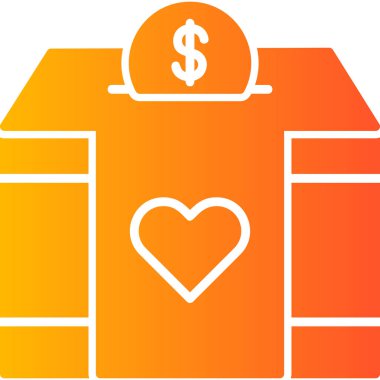 Charity Box ikon vektör illüstrasyonu