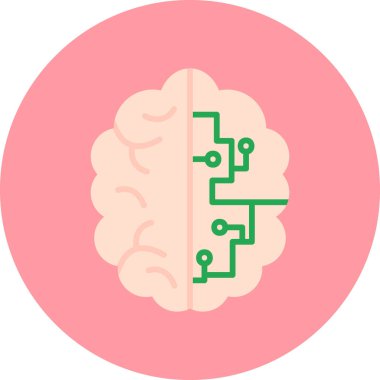 beyin ikonu vektör illüstrasyonu