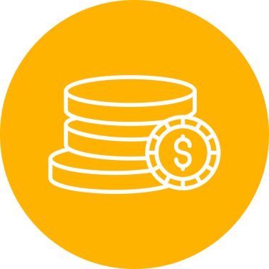 Bozuk paralar düz tasarım vektör çizimi