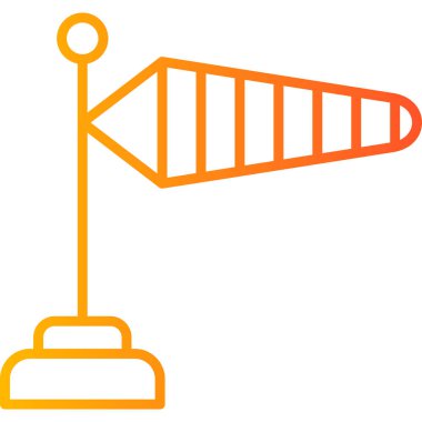 Windsock modern simgesi, vektör illüstrasyonu