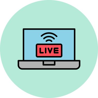 Canlı yayınlanan modern simge, vektör illüstrasyonu