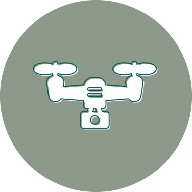 Drone simgesi, vektör illüstrasyonu basit tasarım