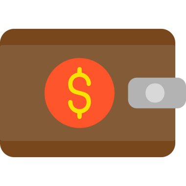 Cüzdan. Web simgesi basit illüstrasyon