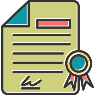 Sertifika. Web simgesi basit illüstrasyon