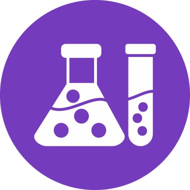 Kimya şişesi. Web simgesi basit tasarım 