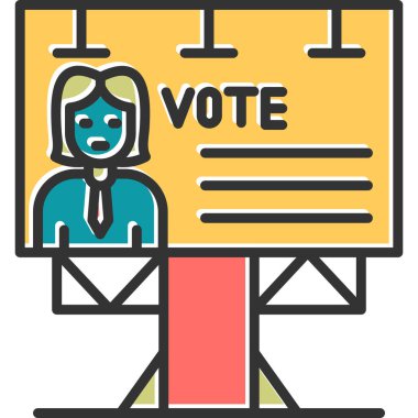 Kampanya düz simgesi. vektör illüstrasyonu