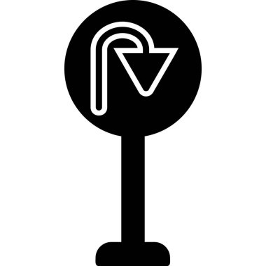 U Dönüş simgesi vektör illüstrasyonu