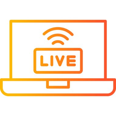 Canlı yayınlanan modern simge, vektör illüstrasyonu