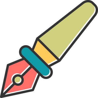 Dolma kalem simgesi, modern tasarım illüstrasyonu