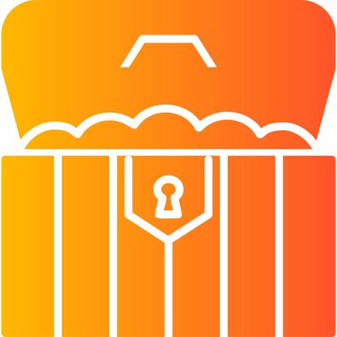 Hazine Sandığı basit simgesi, vektör illüstrasyonu