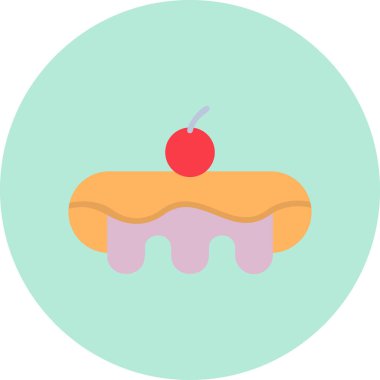 Ekmek tatlısı. Web simgesi basit illüstrasyon