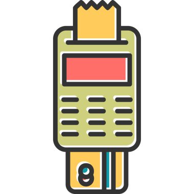 Modern pos terminalinin vektör illüstrasyonu 