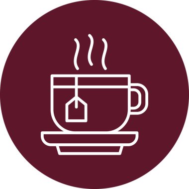 Çay Kupası satırı vektör simgesi