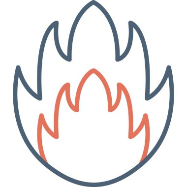 Basit alev logosu, Ateş vektörü illüstrasyonu