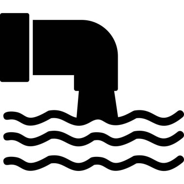 Atık Su, çizgi ikon vektör çizimi