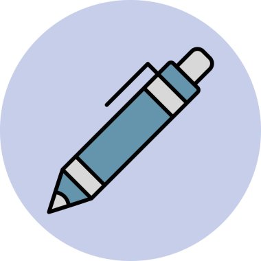 Kalem simgesi. Web için boya fosforlu kalem vektör simgelerinin basit çizimi