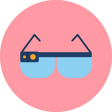 Akıllı Gözlük, illüstrasyon, beyaz arkaplan üzerindeki vektör.