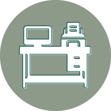 İş yeri düz vektör simgeleri ayarlandı