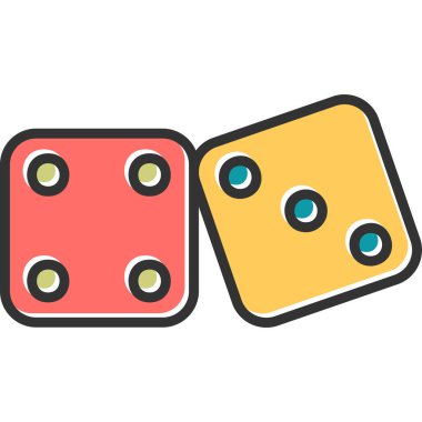 zar. Web simgesi basit illüstrasyon