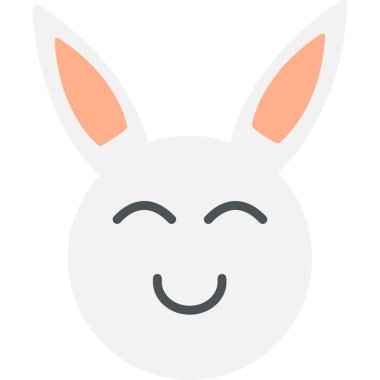 Mutlu yüzlü sevimli çizgi film tavşanı. 