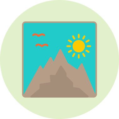 Doğa ikonu vektör illüstrasyonunun çizgi film fotoğrafı