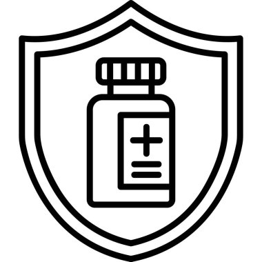 Koruma çizgisi simgesi, vektör illüstrasyonu