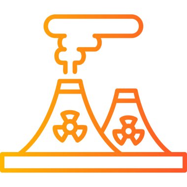 Nükleer santral bacası basit simge, vektör illüstrasyonu