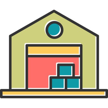 Bina. Web simgesi basit illüstrasyon