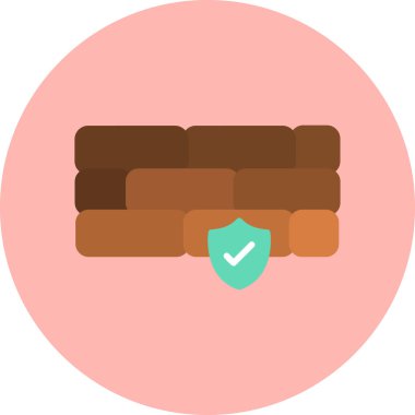 Güvenlik duvarı. Web simgesi basit tasarım