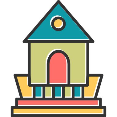 Kabin, kulübe grafik illüstrasyonu 