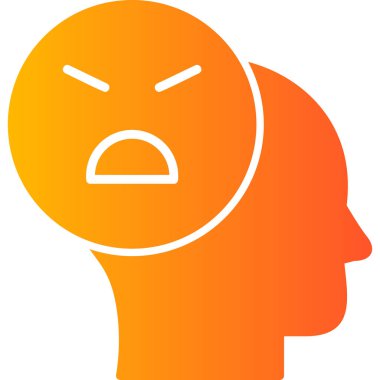 Üzgün yüz vektör simgesi. biçim düz sembol, sarı renk, yuvarlak açılar, beyaz arkaplan.