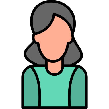 Anne yüz avatar vektör simgesi 