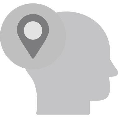5g Location pin in human head. web icon simple illustration